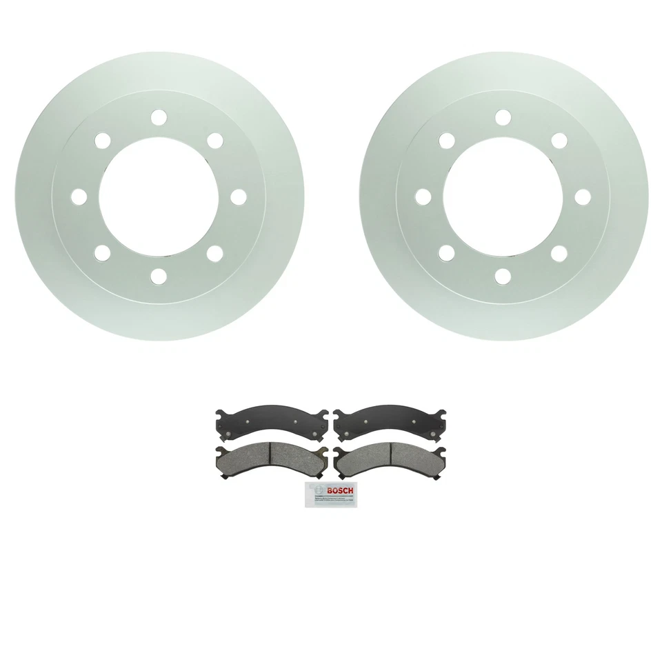 Kit de rotores de freno de disco trasero y pastillas de freno semi-métricas Bosch para GMC Sierra 3500 HD Foto 1 de 1