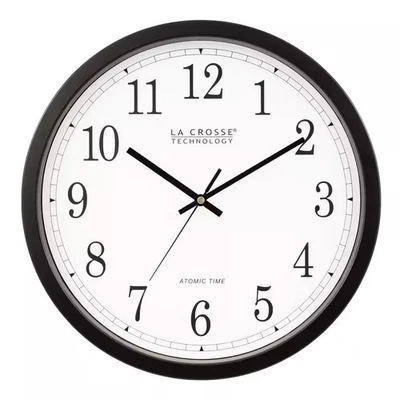 La Crosse Technology Atomic Analog Wall Clock Round Radio Controlled Glass Face - Image 1 of 4