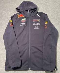 PUMA F1 Red Bull Racing Navy Blue Full Zip Hoodie Sweatshirt Men's L Formula 1 - Picture 1 of 14
