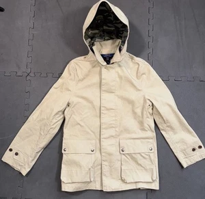 Polo Ralph Lauren Hooded Canvas Rain Coat Jacket Tan W/Camo Liner Youth M 10/12 - Picture 1 of 11