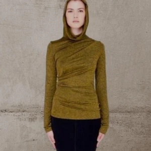 T by Alexander Wang Damen Bluse Oberteil mit Kapuze M grün gerafft langarm - Bild 1 von 7