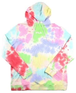 Fila Womens Pullover Hoodie Sweatshirt L Long Sleeve French Terry Tie Dye NEW - Picture 1 of 6