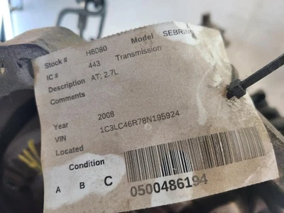 Used Automatic Transmission Assembly fits: 2008 Chrysler Sebring AT 2.7 Grade C Foto 1 de 4