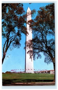 Vintage Washington Monument Postkarte von Prince Lithographie Co. Arlington VA - Bild 1 von 2