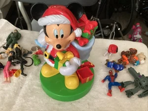 MICKEY MOUSE SANTA Candy Dispenser Disney Christmas Decor 11"tall - Picture 1 of 9