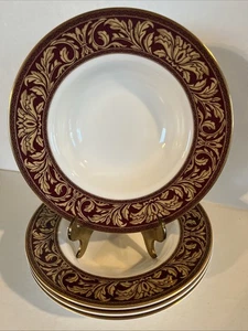 "4 cuencos de sopa con borde Royal Doulton Tennyson 8"" ~ ¡Hermosos! - Imagen 1 de 5