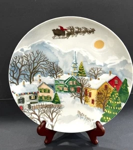 Piatti insalata Pottery Barn 2015 Winter Village 9,5" - SOSTITUZIONE - UN PIATTO NUOVO - Foto 1 di 12