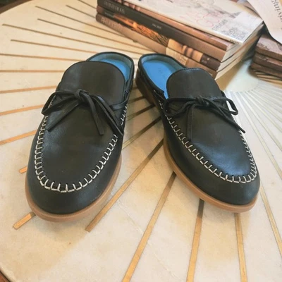 Mules Free People Seas The Day negras para mujer talla 9,5 planas • Nuevas en caja • Precio de venta sugerido por el fabricante $138 Foto 1 de 4