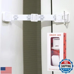 Adjustable Door Strap and Latch. Cat Door for Interior Door. Dog Proof Litter - Picture 1 of 5