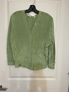 Vince elegante ozeangrüne Seidenbluse - Bild 1 von 7
