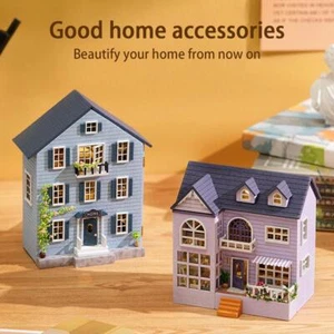 New DIY Wooden Miniature Building Kit Doll Houses With Light Furniture O5V4 - Picture 1 of 26