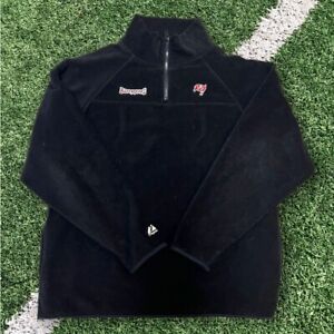 Vintage Tampa Bay Buccaneers Fleece Long Sleeve Black Jacket Majestic Tag Large