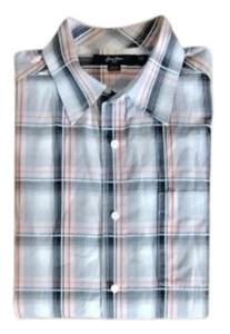 Camisa de hombre Sean John manga corta abotonada multicolor a cuadros talla 2XL - Imagen 1 de 5