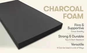 FoamTouch variety sizes of Charcoal High Density Upholstery Foam Cushion Sheets - Picture 1 of 79