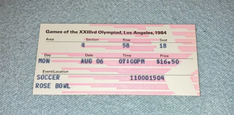 Yugoslavia - Germany 1/4 final Football game vintage ticket Olympic games 1984 Cover