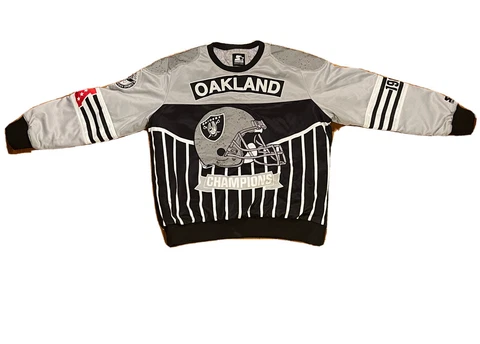 Starter Black Label Vintage Los Angeles Raiders  Pullover Crewneck S 2X HTF! Cover