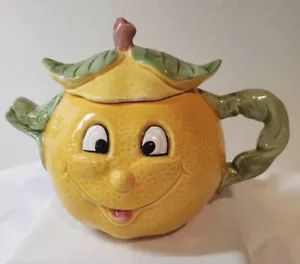 Tetera vintage antropomórfica cara naranja limón tetera fiesta hecha en Taiwán - Imagen 1 de 10