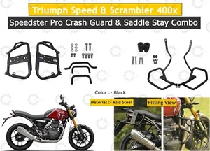 Fit For Triumph Speed "& Scrambler 400x Crash Guard Speedster Pro & Saddle Stay" - Picture 1 of 14