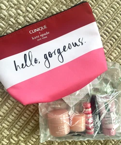 Clinique Kate Spade Tasche Beutel 6 Stück Hautpflege & Make-up Artikel volle Größe Lippenstift - Bild 1 von 5