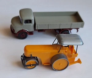 Epoche HO Henschel MW 80/100 Walze m.Wegaufreisser, +Schuco MB L311 - Bild 1 von 9