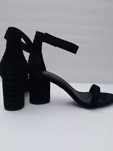 JEFFREY CAMPBELL Lelaine Black Suede Leather Snake Embossed Heels SZ 9 NEW - Picture 1 of 10