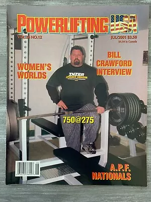 2001 July POWERLIFTING USA Magazine v.24 #12 FN+ 6.5 Bill Crawford Interview - Image 1 of 3