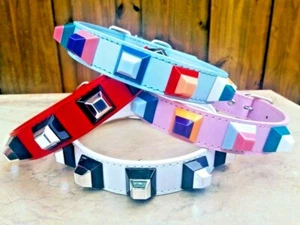 Dog Collar PU Leather, high quality Unique design, Adjustable from 14"-17" - Picture 1 of 13