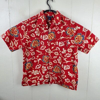 Vintage Structure Hawaiian Shirt Mens Large Red Button Up Collared Short Sleeve - Image 1 of 4
