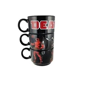Deadpool Stacking 3 Mug Gift Set Marvel Comics Stackable CERAMIC MUGS - Picture 1 of 1