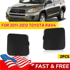 2Pcs Front Left & Right Bumper Tow Hook Covers Cap Set for Toyota RAV4 2009-2012 - Picture 1 of 9