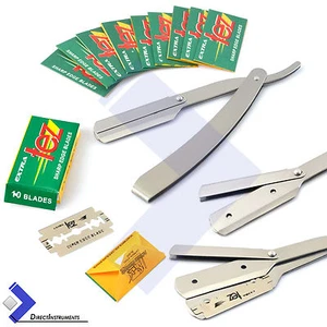 Barber Nassrasur Rasiermesser Edelstahl Cut Hals Messer + GRATIS Klingen - Bild 1 von 8
