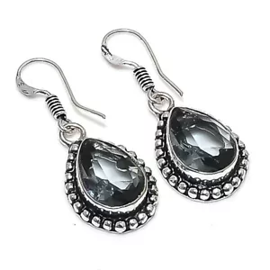 Alexandrite Gemstone Handmade 925 Sterling Silver Jewelry Earring Size 1.4" - Picture 1 of 1