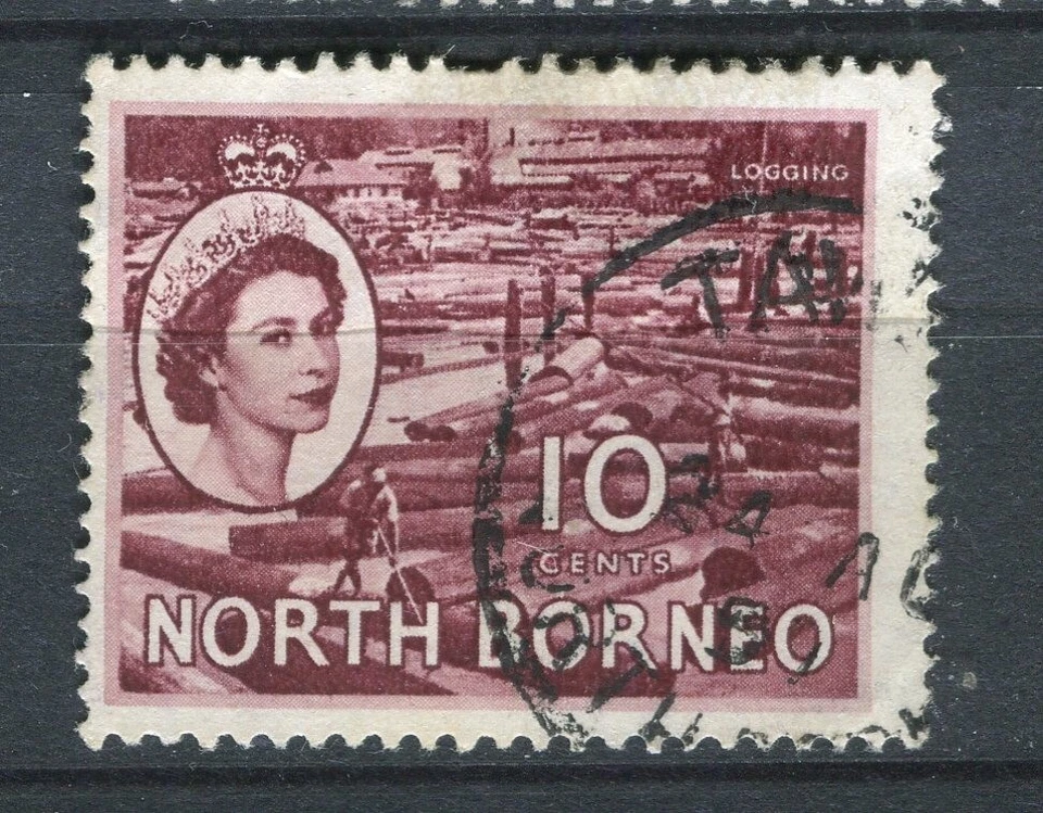 NORTH BORNEO; 1954 early QEII Pictorial issue fine used 10c. value - Image 1 of 1
