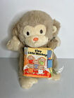 Demdaco Five Little Monkeys Cloth Book and Hand Puppet 10 inches Plush Lovey