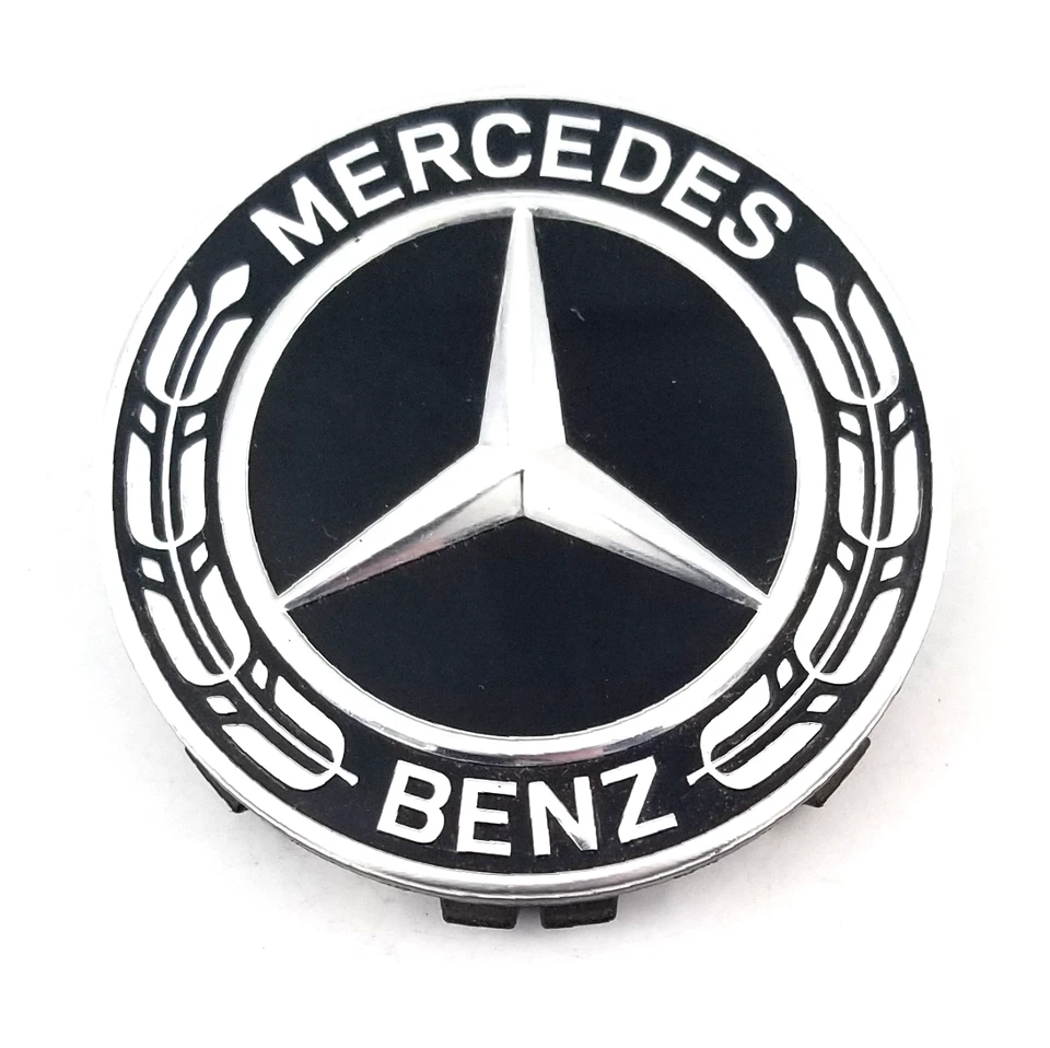 Mercedes-Benz Radnabenabdeckung Stern mit Lorbeerkranz - Schwarz (A22240022009040)