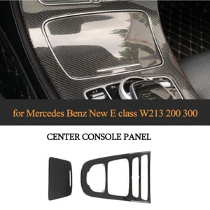 Carbon Black Center Console Gear Panel Cover Trim For Mercedes Benz W213 16-19 - Picture 1 of 8