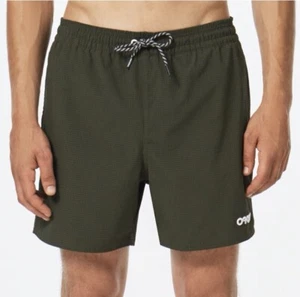 Oakley NWT MENS Seersucker 16” Beach Shorts Dark Green Active Swim MENS Large - Picture 1 of 20