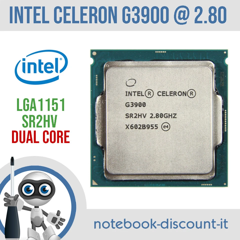 CPU Intel Celeron G3900 @ 2.80ghz Processore per Mining SR2HV Dual Core LGA1151 - Immagine 1 di 1