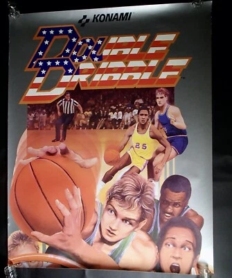VHTF! Póster Konami PROMOCIÓN DOUBLE DRIBBLE original de los años 80 Nintendo NES por correo  Foto 1 de 4