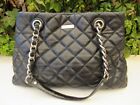 Kate Spade Maryanne Silver Coast Black Quilted Leather  Large Tote Bag
