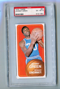 1970 Topps Basketball - JOHNNY GREEN - Card #81 - CINCINNATI ROYALS  PSA 6