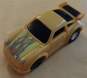 Yellow Porsche 911 Plastic Friction Pullback Toy Car Fast Shipping Sports German - Picture 1 of 7