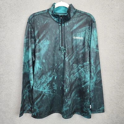 Magellan Shirt Mens Sz M Green Camo Realtree Reversible Fishing Outdoor 1/4 Zip - Image 1 of 4