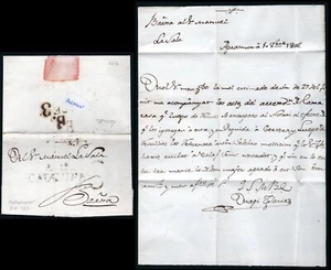 Lérida - Prefilatelia - Agramunt -PE 3N - 1806 - Carta a Barcelona + porteo "6" - Picture 1 of 1