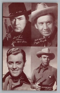 Vintage Western Movie Actor Multi View Advert Arcade Card VTG Unposted Postcard - Picture 1 of 2