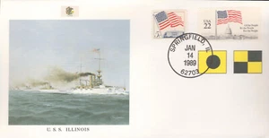 EE. UU. Cubierta conmemorativa de Illinois - gran información histórica en la parte posterior - Imagen 1 de 2