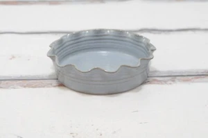 Vntg Clay Pen Pottery Blue Stoneware Ruffled Casserole Bowl Small Pie Plate 8 in - Picture 1 of 10