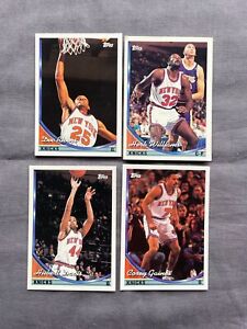 4 1993-94 NEW YORK KNICKS Trading Cards Topps Bundle Lot NBA Basktetball Used