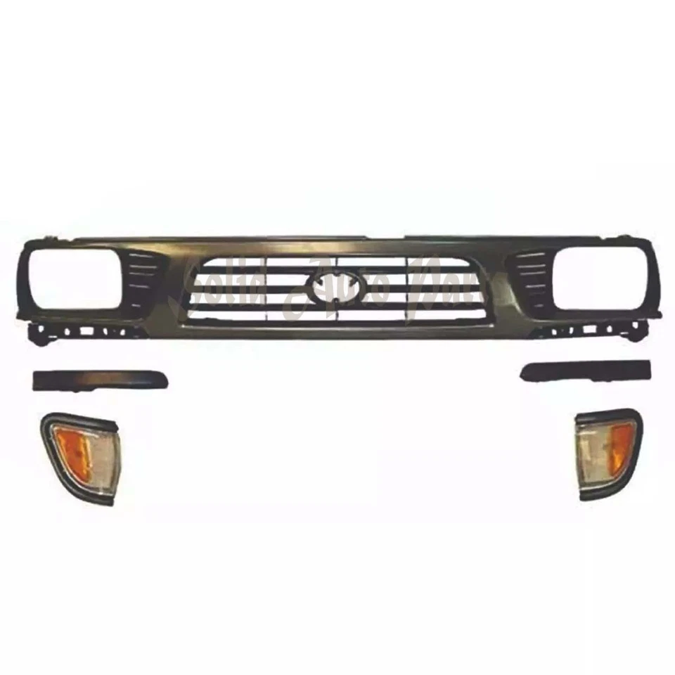 New Front Grille Gray Filler Park Signal Light For 1995-97 Toyota Tacoma 4WD 5pc Foto 1 de 1