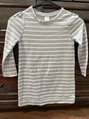 Gymboree Girls Gray And White Stripe Dress Size 5-6 - Image 1 of 4